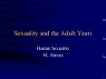 Sexuality and the Adult Years