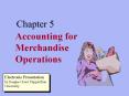 Accounting for Merchandise Operations