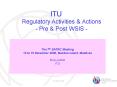 ITU Regulatory Activities
