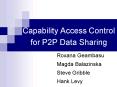 Capability Access Control for P2P Data Sharing