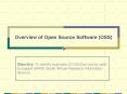 Overview of Open Source Software OSS