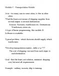 Module C Transportation Models
