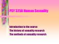 PSY 325A Human Sexuality