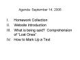 Agenda: September 14, 2006