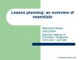 Lesson planning: an overview of essentials