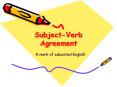 SubjectVerb Agreement