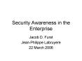 Security Awareness in the Enterprise