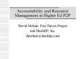 Accountability and Resource Management in Higher Ed P2P