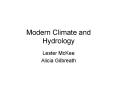 Modern Climate and Hydrology