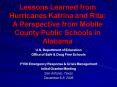 Lessons Learned from Hurricanes Katrina and Rita: A Perspective from Mobile County Public Schools in
