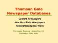 Thomson Gale Newspaper Databases