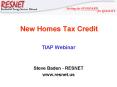 New Homes Tax Credit