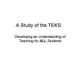 A Study of the TEKS: