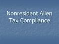 Nonresident Alien Tax Compliance