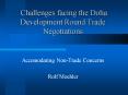 Challenges facing the Doha Development Round Trade Negotiations