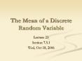 The Mean of a Discrete Random Variable