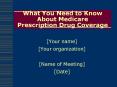 What You Need to Know About Medicare Prescription Drug Coverage
