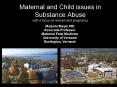Maternal and Child issues in Substance Abuse with a focus on women and pregnancy