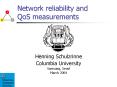 Network reliability and QoS measurements
