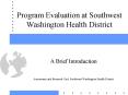 Program Evaluation at Southwest Washington Health District