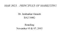 MAR 3023 PRINCIPLES OF MARKETING