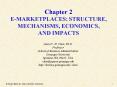 Chapter 2 EMARKETPLACES: STRUCTURE, MECHANISMS, ECONOMICS, AND IMPACTS