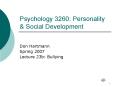 Psychology 3260: Personality