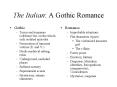 The Italian: A Gothic Romance