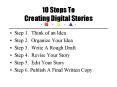 10 Steps To Creating Digital Stories
