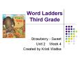 Word Ladders Third Grade