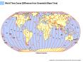 World Time Zones Difference from Greenwich Mean Time