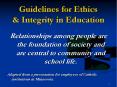 Guidelines for Ethics