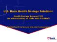 U.S. Bank Health Savings SolutionSM Health Savings Account 101 An understanding of HSAs with U.S.Ban