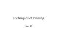 Techniques of Pruning
