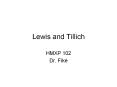 Lewis and Tillich