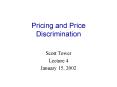 Pricing and Price Discrimination