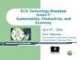 ECS Technology Breakfast Green IT Sustainability, Productivity, and Economy
