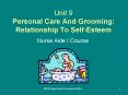 Unit 9 Personal Care And Grooming: Relationship To Self-Esteem