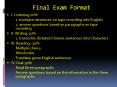 Final Exam Format