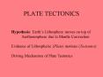PLATE TECTONICS