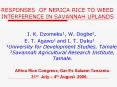 RESPONSES OF NERICA RICE TO WEED INTERFERENCE IN SAVANNAH UPLANDS