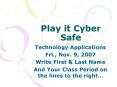 Play it Cyber Safe