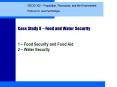 Case Study 8 Food and Water Security