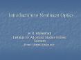 Introduction to Nonlinear Optics