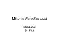 Miltons Paradise Lost