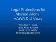 Legal Protections for Abused Aliens: VAWA
