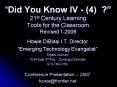 Did You Know IV 4 21st Century Learning Tools for the Classroom Revised 12008