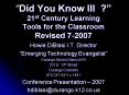 Did You Know III 21st Century Learning Tools for the Classroom Revised 72007