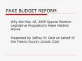 FAKE BUDGET REFORM
