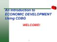 An Introduction to ECONOMIC DEVELOPMENT Using CDBG
